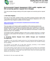 Briefing Note 49: June 2025 - EIA register and SORF changes